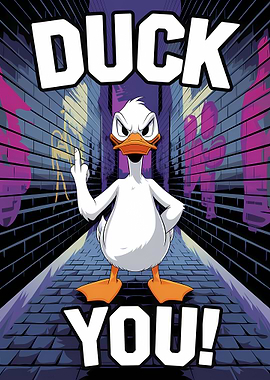 Duck You Cartoon Illustration