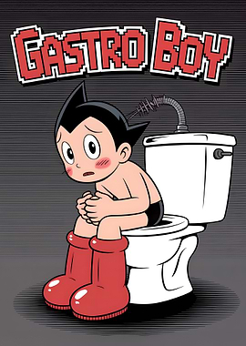 Gastro Boy on Toilet