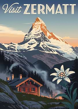 Visit Zermatt Travel Poster