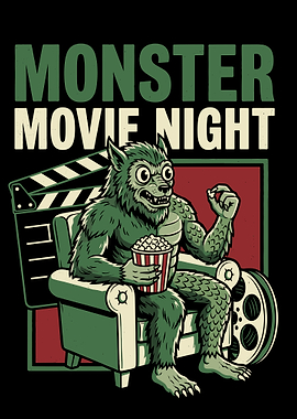 Monster Movie Night Illustration