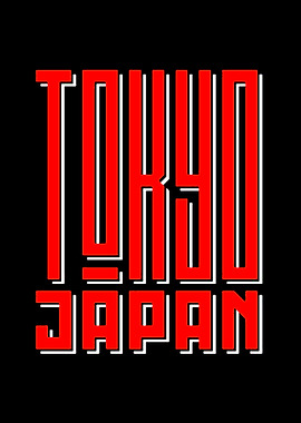 Tokyo Japan Red and White Text