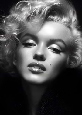Marilyn Monroe Portrait in Black and White