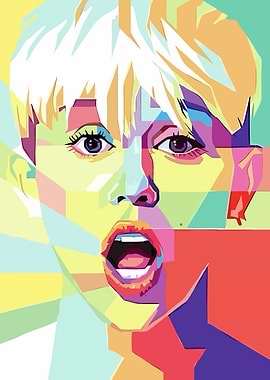 Colorful Pop Art Portrait of Woman