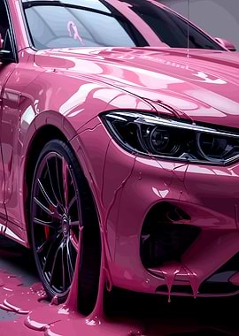 Pink Car Paint Drip