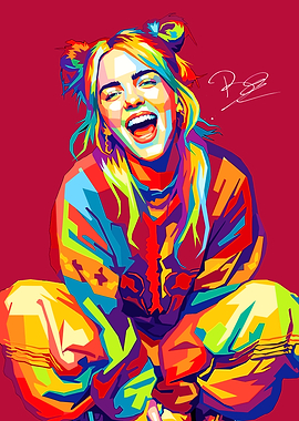 Billie Eilish Pop Art signature