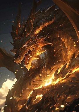 Golden Dragon Fantasy Art