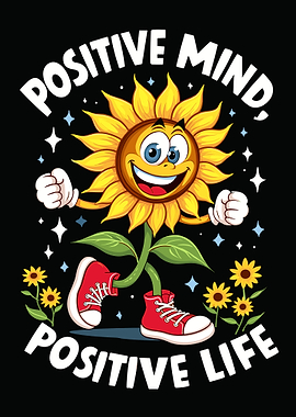 Positive Sunflower Cartoon
