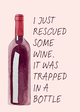 Rescued Wine Watercolor Art