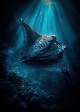 Manta Ray Underwater