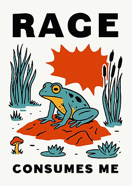 Rage Consumes Me Frog Poster