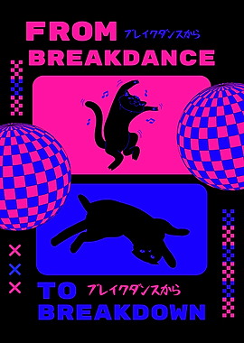 Breakdance Cat Art
