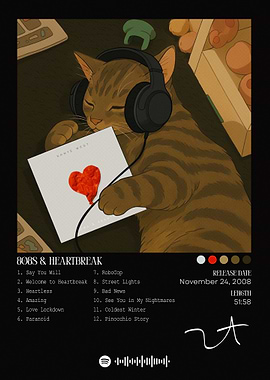 Cat Listening to 808s & Heartbreak