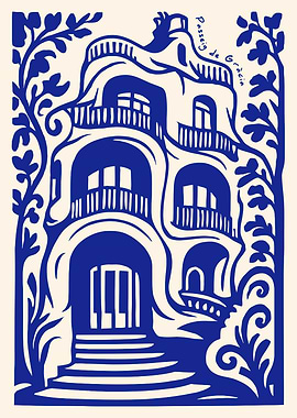 Passeig de Gràcia building illustration