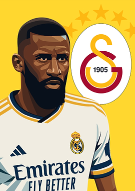 Antonio Rudiger Galatasaray Illustration