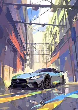 Mercedes AMG in Urban Alleyway