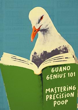 Seagull Reading Guano Genius Book