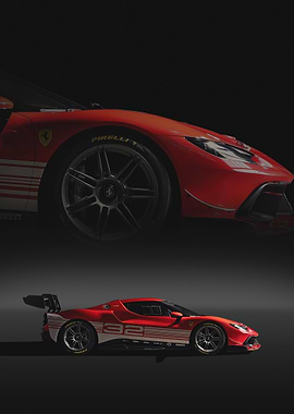 Red Ferrari 296 Challenge