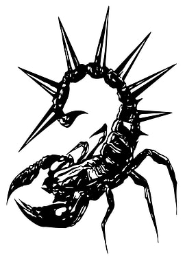 Spiked Scorpion Black and White