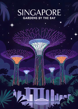 Singapore Gardens by the Bay Illustration