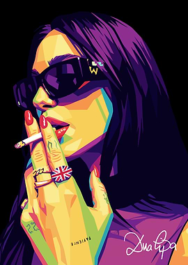 Dua Lipa Pop Art Portrait