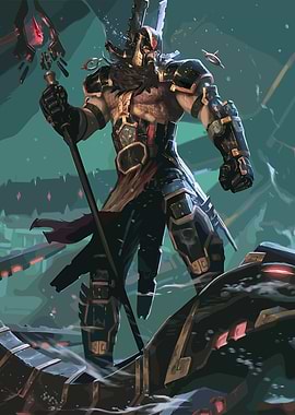 Warrior with Staff Digital Art