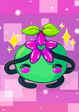 Cute Green Creature with Star Head