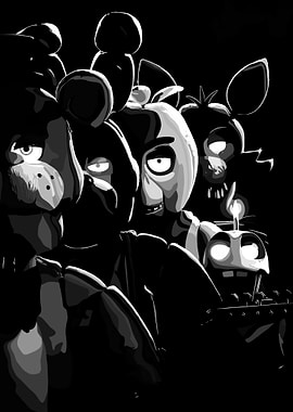 Five Nights at Freddy's grayscale