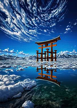 Torii Gate Reflection in Water