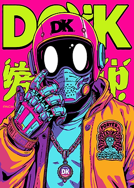 Portrait of a Neon Cyberpunk Rider