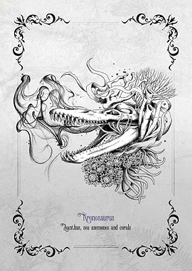 Kronosaurus Skull with Sea Life (english version)