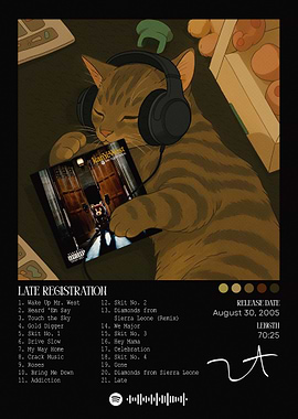 Cat Listening to Kanye West Album