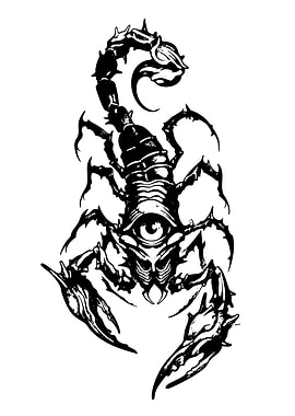Scorpion with Eye Tattoo Design