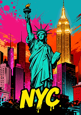 NYC Statue of Liberty Pop Art