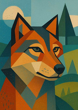 Geometric Wolf illustration