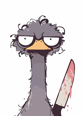 Angry Bird with Bloody Knife