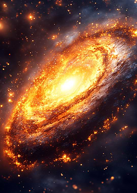 Fiery Galaxy in Deep Space