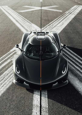 Black Koenigsegg Jesko Absolut on Runway