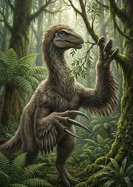 Therizinosaurus in Lush Green Forest