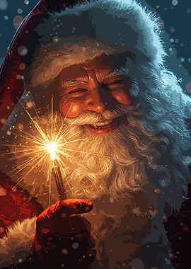 Santa Claus with a Magic Wand