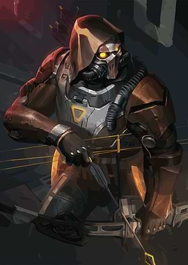 Archer with Mask and Bow