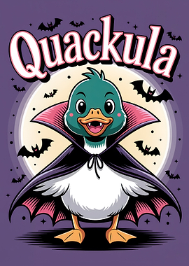 Quackula Cartoon Duck Vampire Halloween