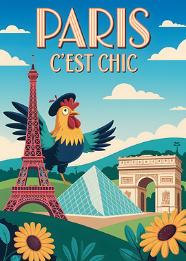 Paris C'est Chic Travel Poster