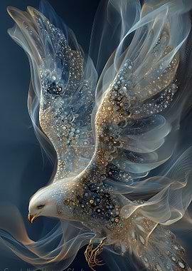 Abstract Eagle with Flowing Wings