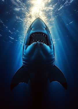 Great White Shark Underwater Portrait