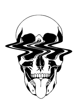 Melting Skull Illustration