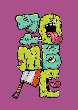 Zombie Text Art with Axe