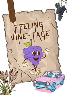 Feeling Vine-tage Cartoon Illustration