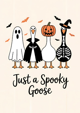 Spooky Geese Halloween Cartoon