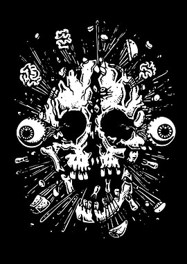 Skull with Brains and Eyeballs