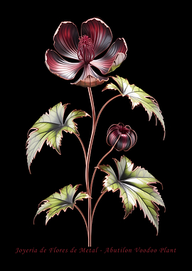 Abutilon Voodoo Plant Metal Flower